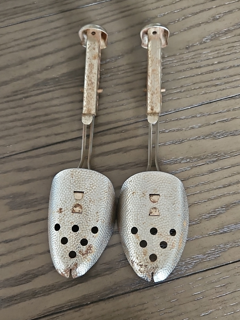 Vintage Womens Silver Metal Shoe Trees/Shoe Stretchers - Pair